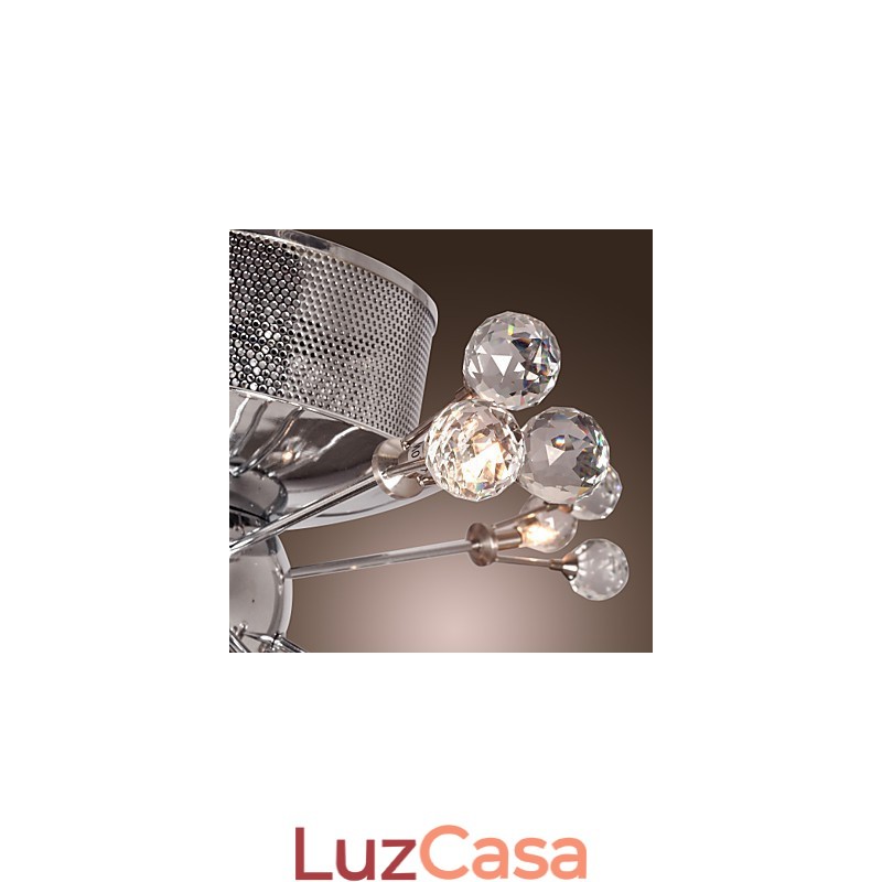 Moderno Contemporâneo Cristal Cromado Metal Montagem Embutida