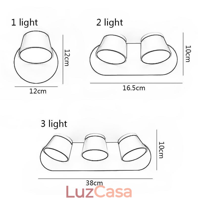 Luminária de parede moderna Luminária de parede giratória Alumínio