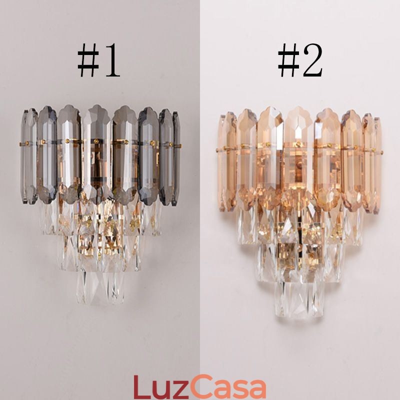 Luminária de parede de cristal Arandela moderna K9 Lâmpada de parede de cristal
