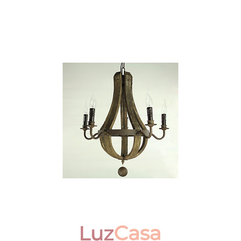 Lustre 5 luzes Vintage Retro Country Living Jantar Metal