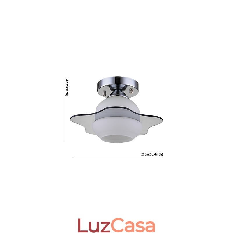 Luminária de teto moderna embutida 1 luz contemporânea metal