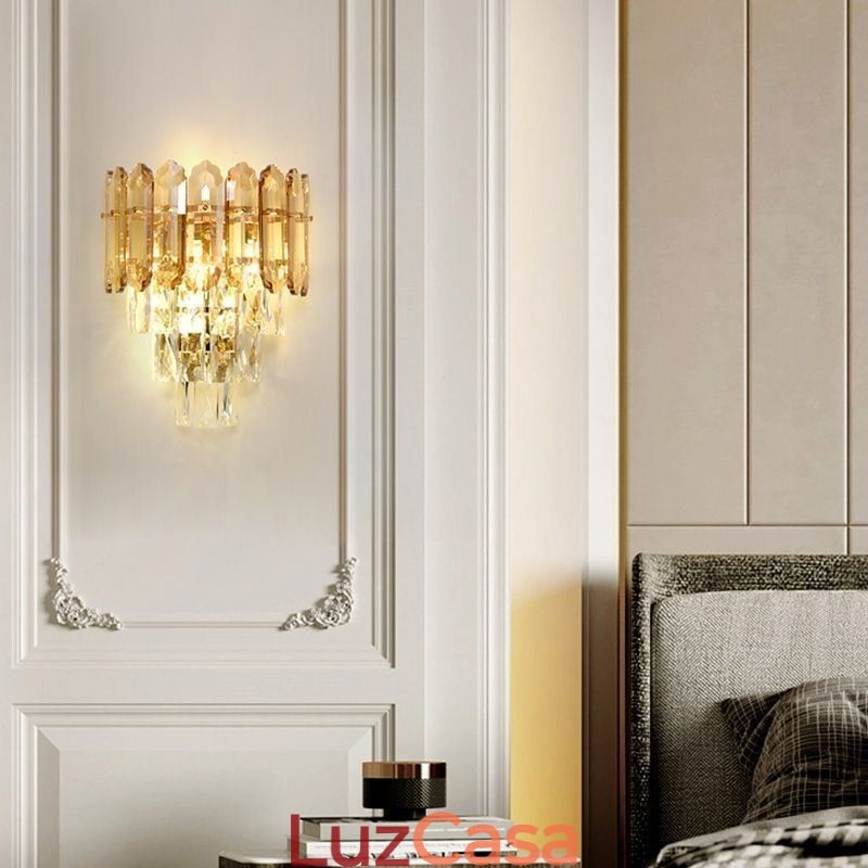 Luminária de parede de cristal Arandela moderna K9 Lâmpada de parede de cristal