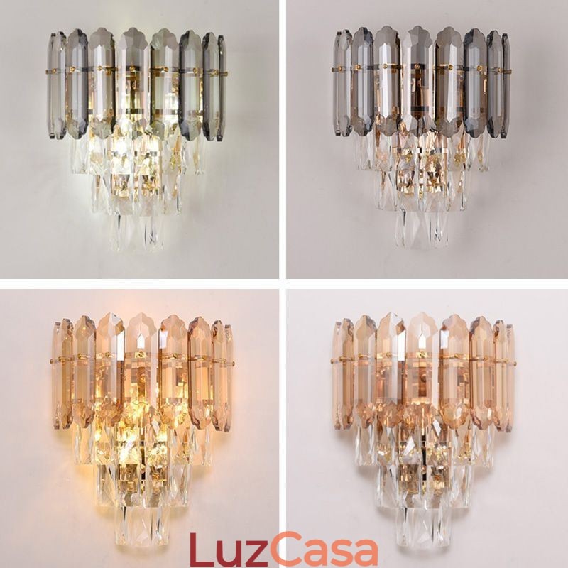 Luminária de parede de cristal Arandela moderna K9 Lâmpada de parede de cristal