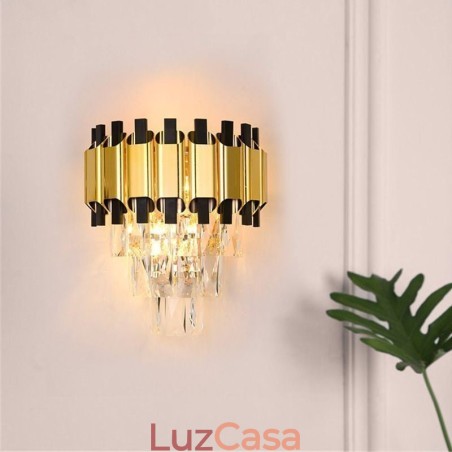 Luminária de parede moderna de cristal suspensa com fiação fixa de 11,81" de altura