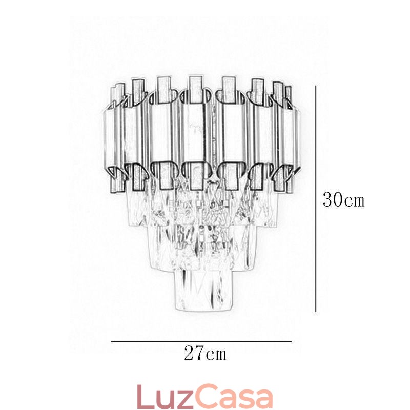 Luminária de parede moderna de cristal suspensa com fiação fixa de 11,81" de altura