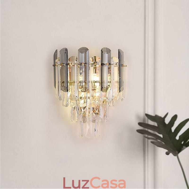 Apliques de parede europeus Luzes de parede de cristal Banheiro