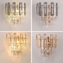 Apliques de parede europeus Luzes de parede de cristal Banheiro
