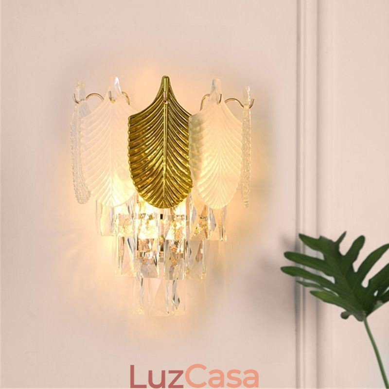 Arandela de cristal Luminária de parede moderna Base 2X