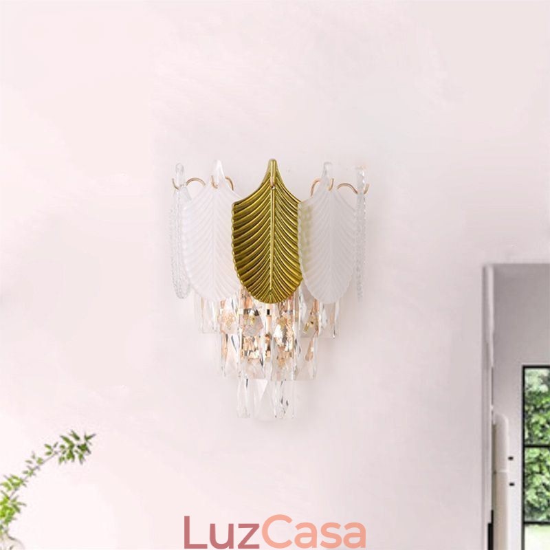 Arandela de cristal Luminária de parede moderna Base 2X