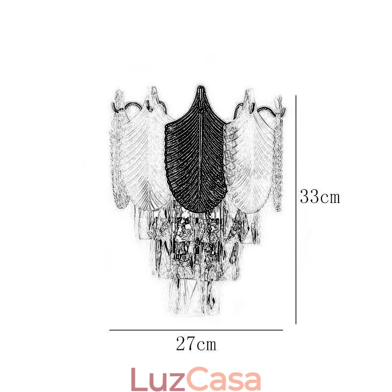 Arandela de cristal Luminária de parede moderna Base 2X
