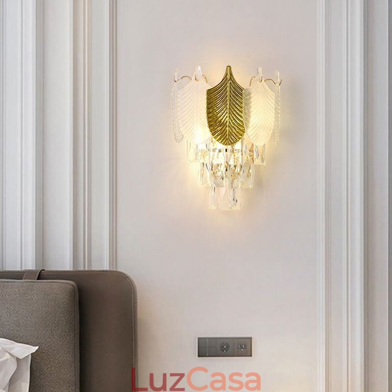 Arandela de cristal Luminária de parede moderna Base 2X