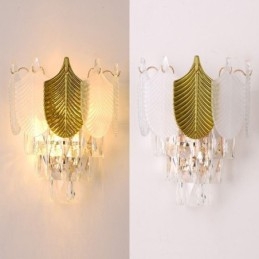 Arandela de cristal Luminária de parede moderna Base 2X