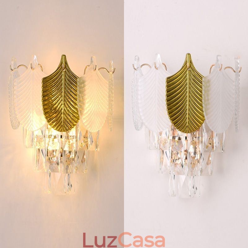 Arandela de cristal Luminária de parede moderna Base 2X