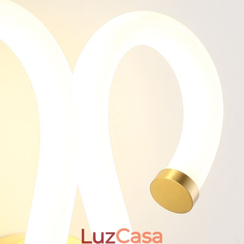 Luminária de parede moderna Criatividade Luminária de parede Chifre de ovelha de cobre 2 luzes