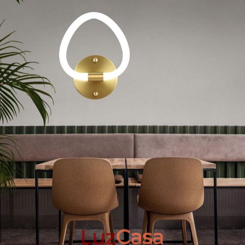 Luminária de parede interna moderna em formato de coração