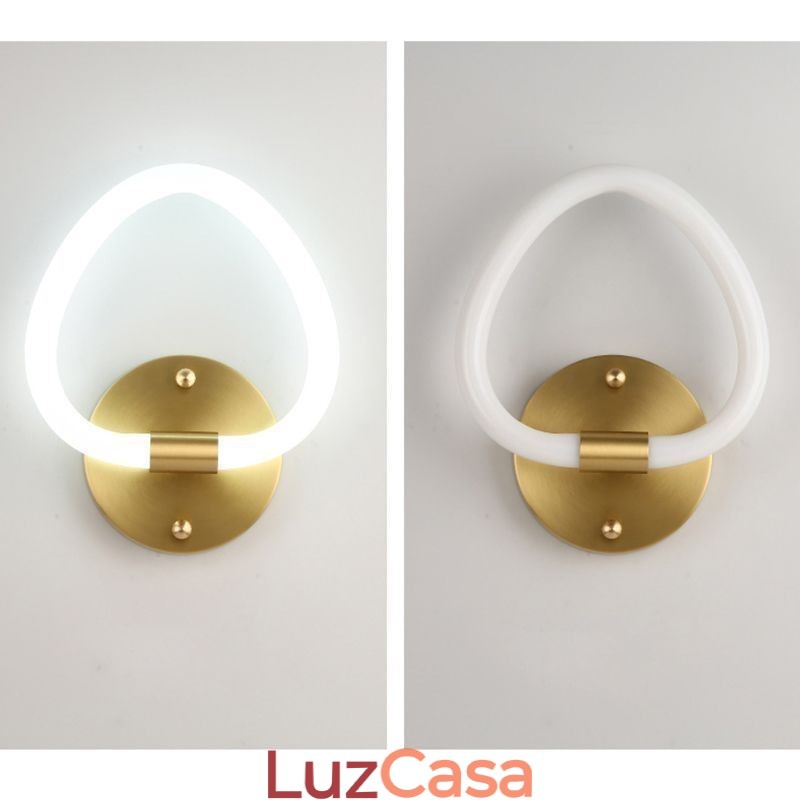 Luminária de parede interna moderna em formato de coração