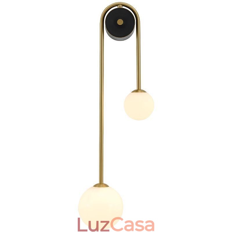 Luminária de parede de vidro globo, luminária de parede moderna de latão