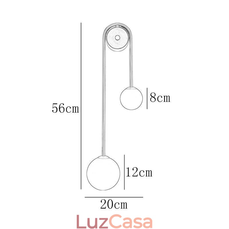 Luminária de parede de vidro globo, luminária de parede moderna de latão