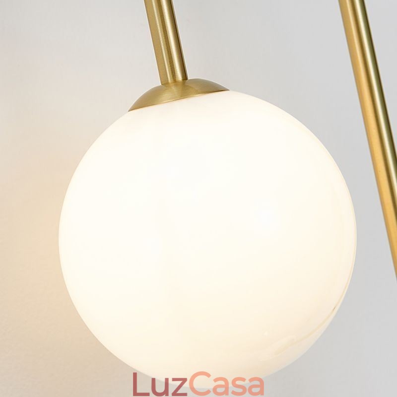 Luminária de parede de vidro globo, luminária de parede moderna de latão