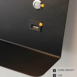 Luminária de parede giratória com porta de carregamento USB