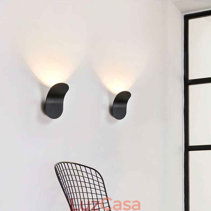 Luminária de parede minimalista de alumínio com arandela