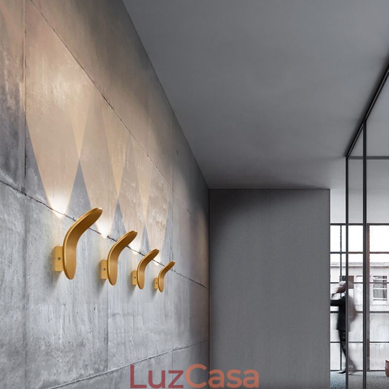 Luminária de parede minimalista de alumínio com arandela
