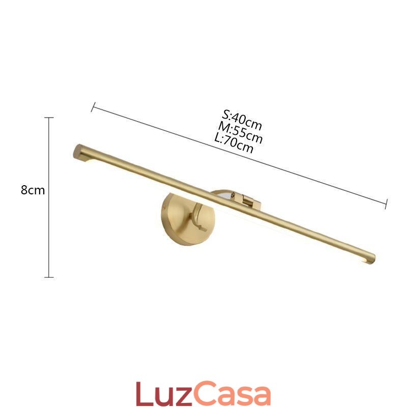Luminária de parede de acrílico com luz frontal de espelho nórdico