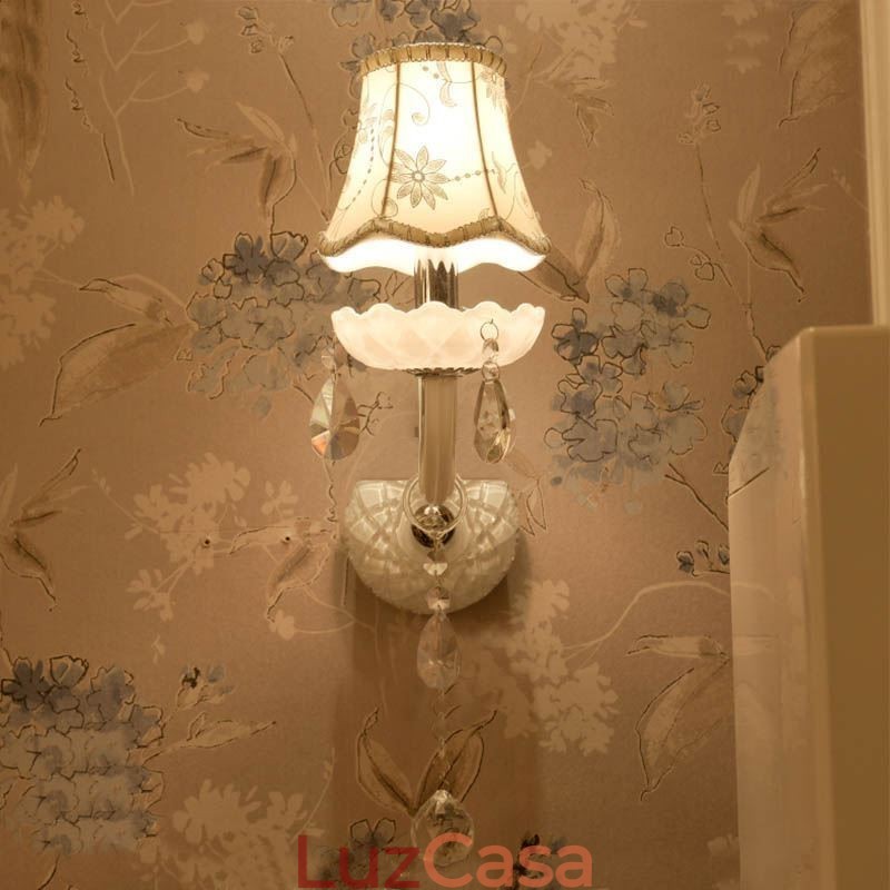 Luminária de parede elegante de cristal estilo europeu clássico