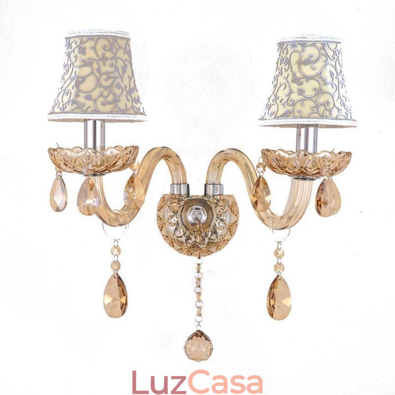 Elegante arandela de cristal estilo europeu luz de parede corredor