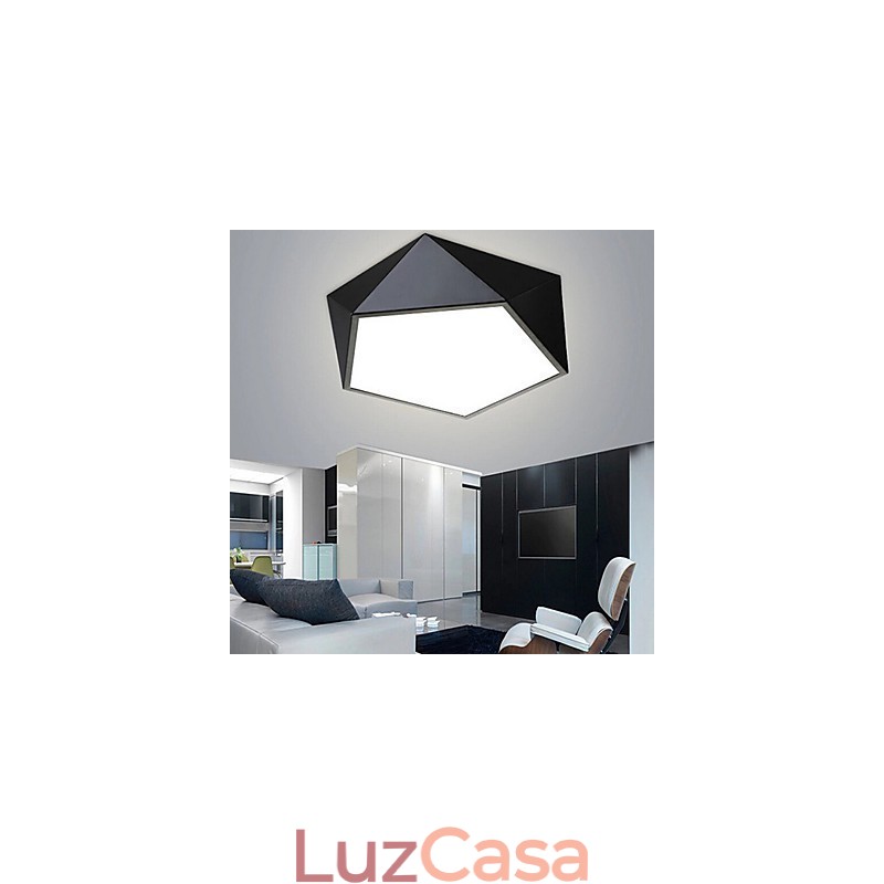 Luminária noturna moderna montada, branca + luzes de teto brancas quentes