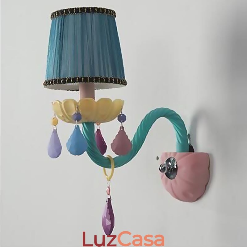Aplique de Cristal Europeu Macaron Luminária de Parede Colorida