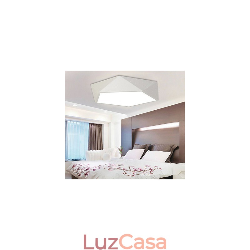 Luminária noturna moderna montada, branca + luzes de teto brancas quentes
