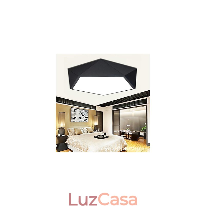 Luminária noturna moderna montada, branca + luzes de teto brancas quentes