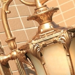 Luz de parede esculpida à prova d'água europeia retrô para exterior, pátio, corredor