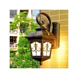 Luminária de parede europeia retrô para exterior, à prova d'água, com seta e flor, arandela