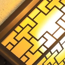 Luminária de parede externa chinesa com grade de janela à prova d'água