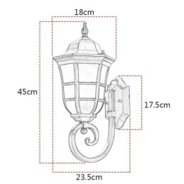 Luminária de parede europeia retrô para áreas externas, luz de parede de vidro fosco à prova d'água de cabeça única
