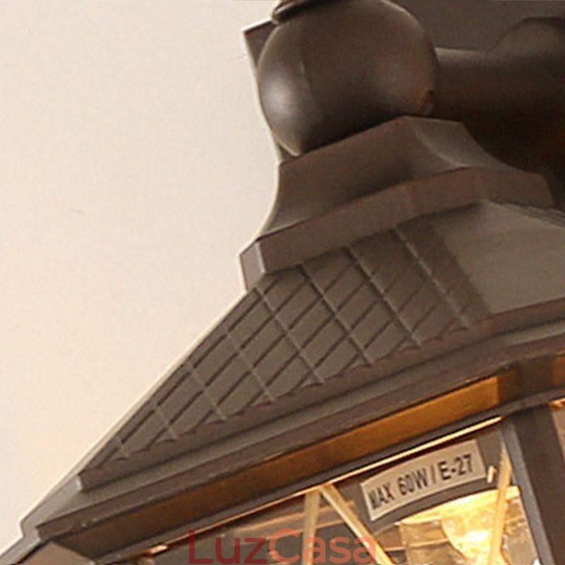 Luminária de parede externa chinesa com cabeça única, à prova d'água, com streamer, para parede