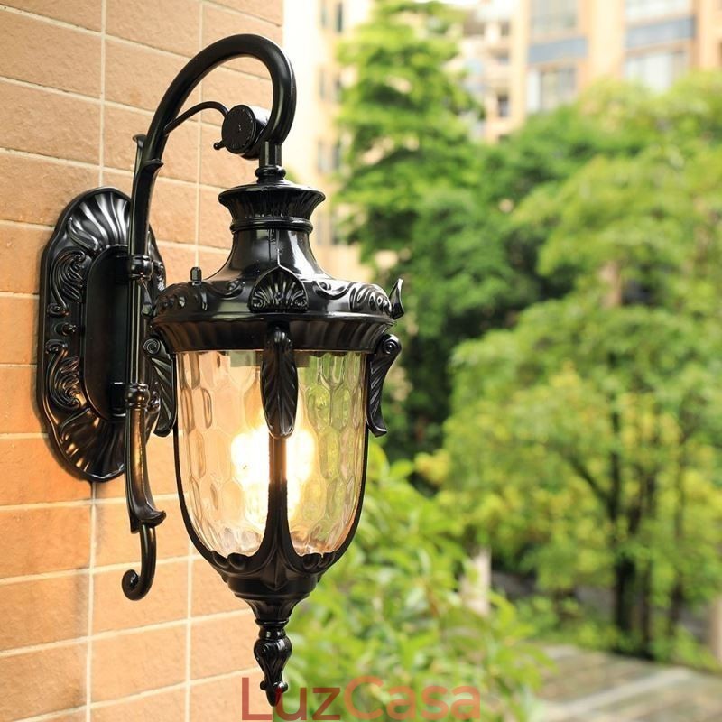 Luz externa europeia à prova d'água cabeça única luz de parede pátio corredor jardim