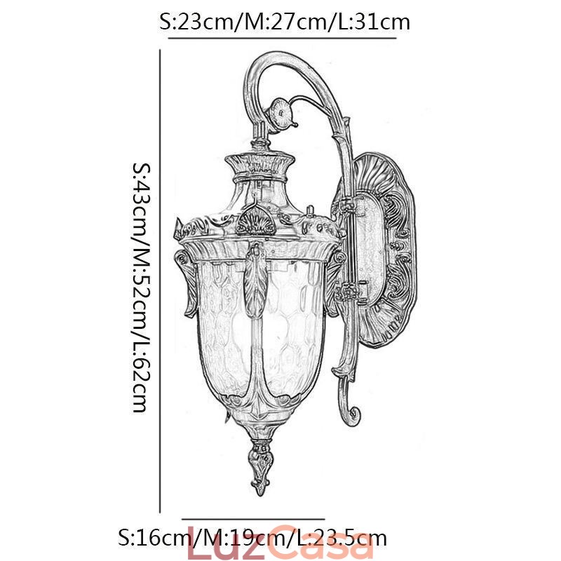 Luz externa europeia à prova d'água cabeça única luz de parede pátio corredor jardim