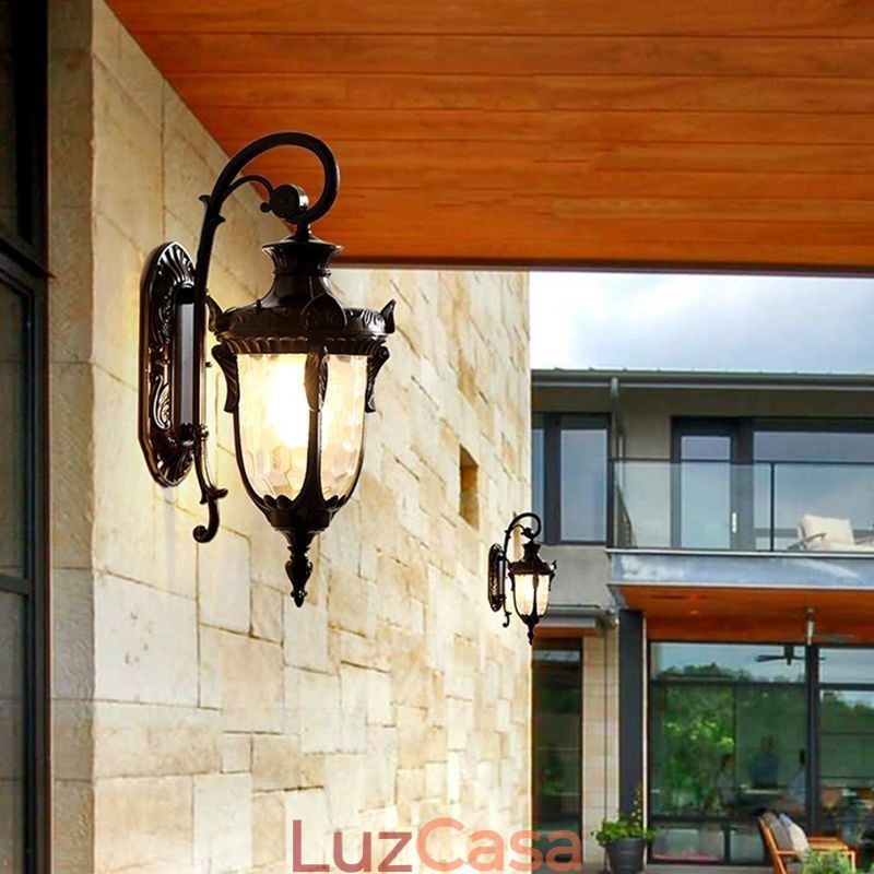 Luz externa europeia à prova d'água cabeça única luz de parede pátio corredor jardim