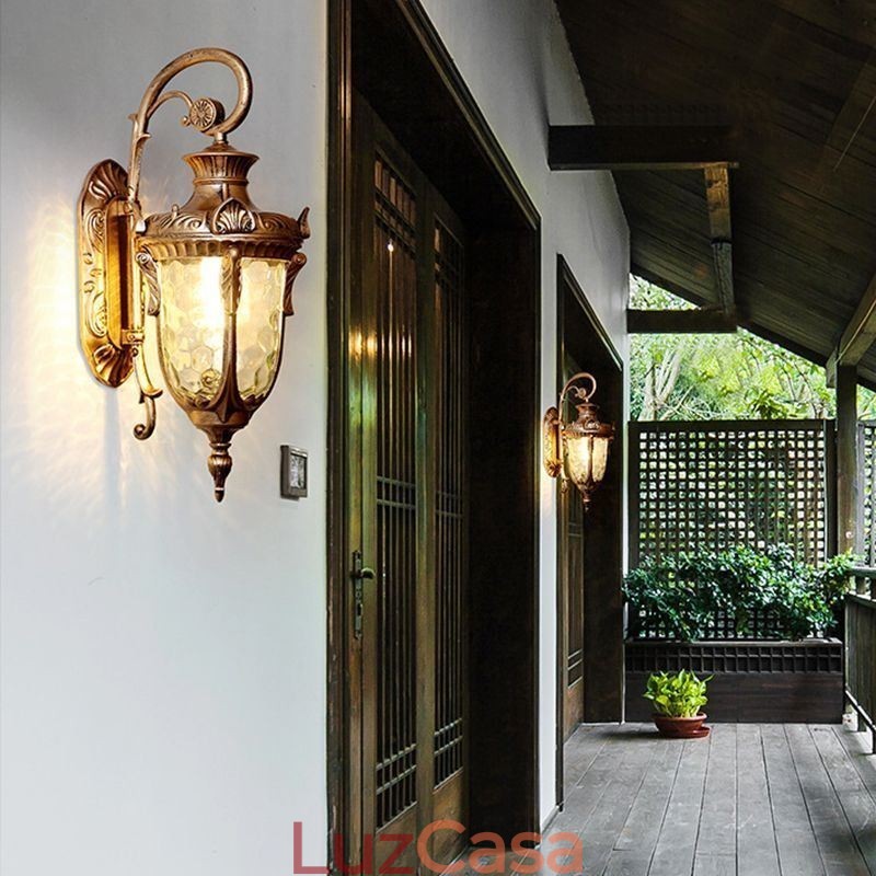 Luz externa europeia à prova d'água cabeça única luz de parede pátio corredor jardim