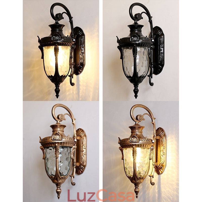 Luz externa europeia à prova d'água cabeça única luz de parede pátio corredor jardim