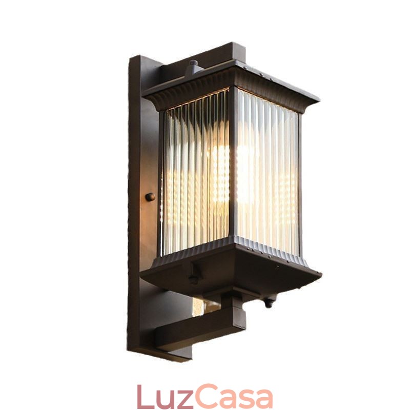 Luz de parede de vidro à prova d'água chinesa para exterior, pátio, corredor, jardim, varanda