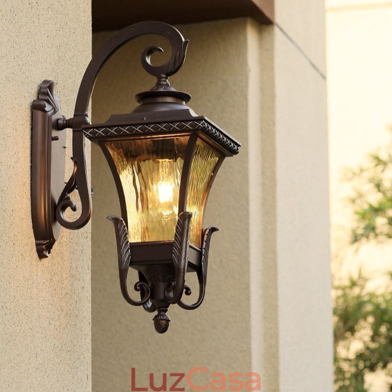 Luz externa chinesa de cabeça única, à prova d'água, vidro, parede, pátio, corredor