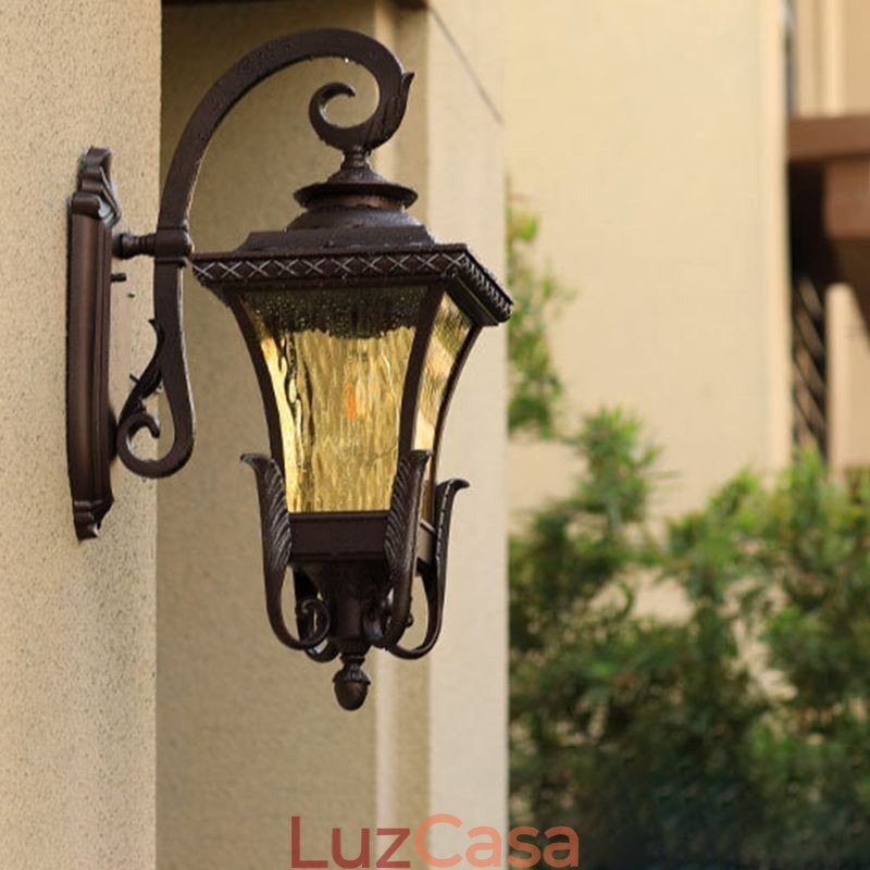 Luz externa chinesa de cabeça única, à prova d'água, vidro, parede, pátio, corredor