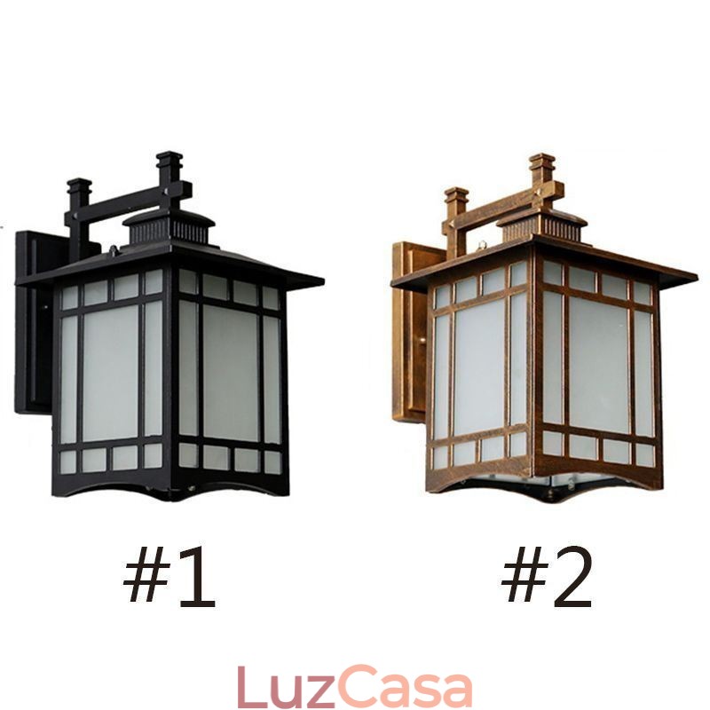 Estilo chinês luz externa à prova d'água pavilhão forma parede luz jardim varanda