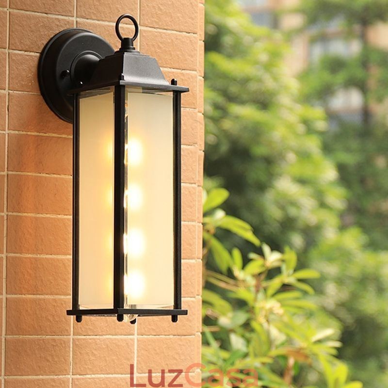 Aplique de parede europeu para exterior à prova d'água coluna quadrada luz de parede pátio jardim varanda