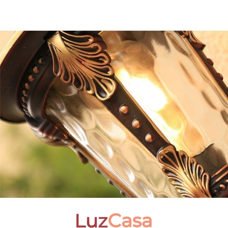 Luminária de parede europeia retrô para exterior, à prova d'água, esculpida, jardim, varanda, pátio