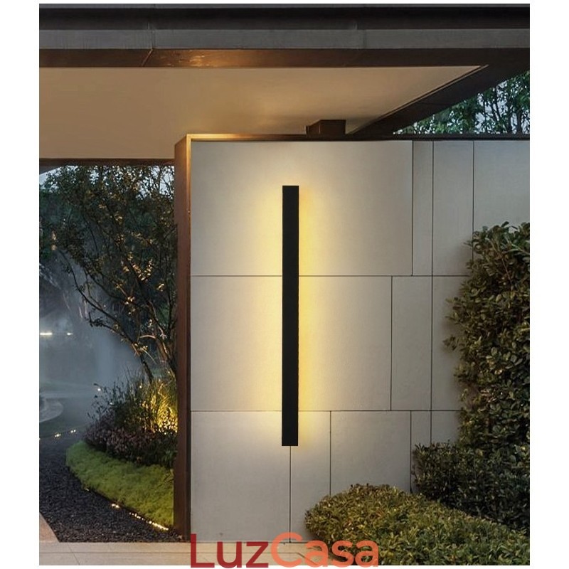 Luminária de parede contemporânea moderna e longa para áreas externas, arandela, luz de parede IP 44 para varanda, pátio, jardim